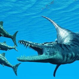 Liopleurodon, considerat dragonul marin enorm, care vânează ihtiozauri