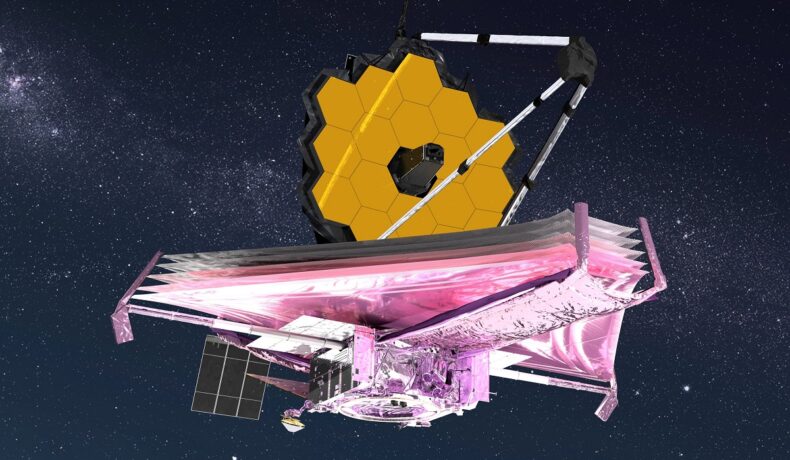 Imagine digitală cu Telescopul James Webb, ce a trimis prima imagine clară cu o stea