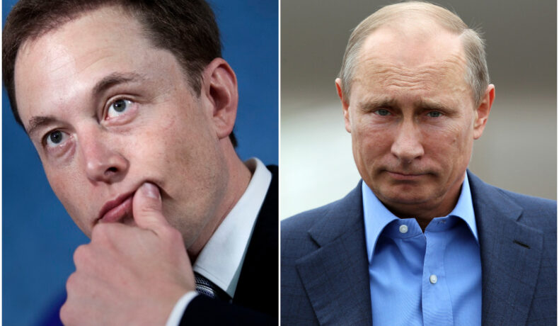 Colaj cu Elon Musk și Vladimir Putin. Elon Musk a făcut recent declarații despre averea lui Vladimir Putin
