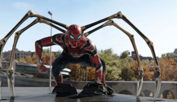 Imagine din Spider-Man: No Way Home, lansat în 2021, cu personajul Spider-Man, cu picioare de arahnidă. Sony ar fi pierdut milioane de dolari din cauza acestui film