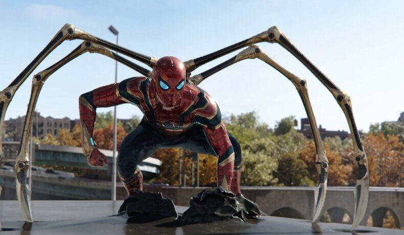 Imagine din Spider-Man: No Way Home, lansat în 2021, cu personajul Spider-Man, cu picioare de arahnidă. Sony ar fi pierdut milioane de dolari din cauza acestui film