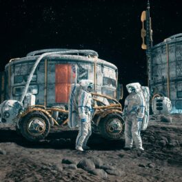 Colonie pe Lună, cu 2 astronauți și capsule de locuit, similare cu cele pe care Japonia vrea să le introducă, alături de gravitația artificială