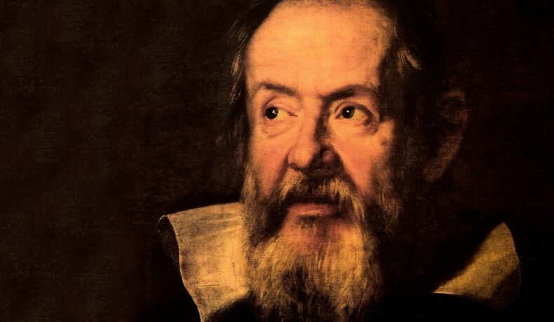 Portret al lui Galileo Galilei expus la Universitatea din Padua. Experții au descoperit recent textul pierdut al lui Galileo Galilei