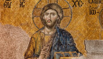 Imagine cu Iisus din moscheea Hagia Sofia, pentru a ilustra cum ar fi arătat Iisus, de fapt