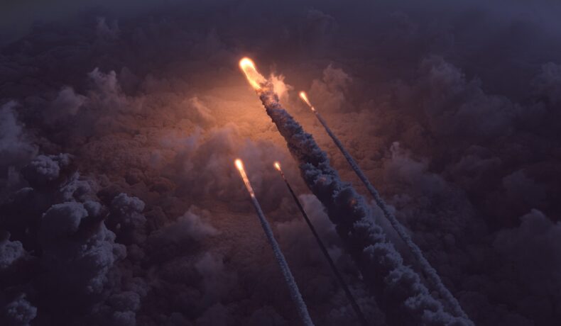 Meteori care se prăbușesc pe Pământ, pentru a ilustra cum NASA a dezvăluit adevăratul motiv pentru care o flotă Starlink a fost doborâtă