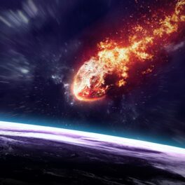Un meteorit în flăcări care se îndreaptă spre Pământ, pentru a ilustra o minge de foc care s-a prăbușit în SUA