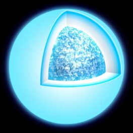 Imagine digitală cu o stea pitică albă, pentru a ilustra steaua care se transformă într-un diamant