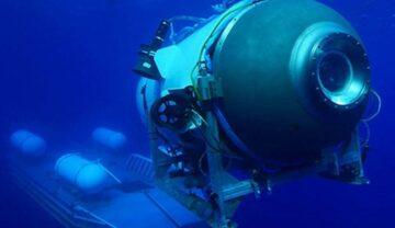 Submersibilul Titan în timp ce se scufunda