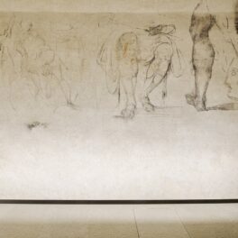 Camera secretă a lui Michelangelo, pereți albi cu desene negre pe pereți