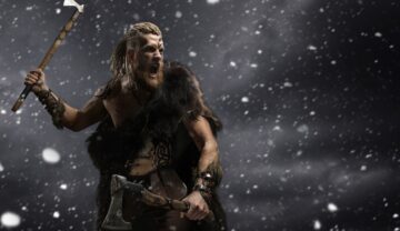 Războinic viking, pe fundal gri, pentru a ilustra când au început marile războaie din Europa